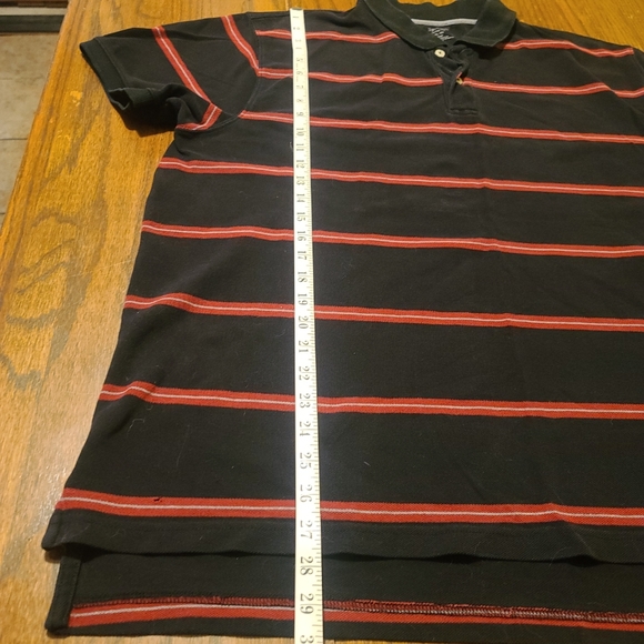 Mens XL St John’s Bay Black with Red striped short sleeve Polo shirt - Picture 4 of 5